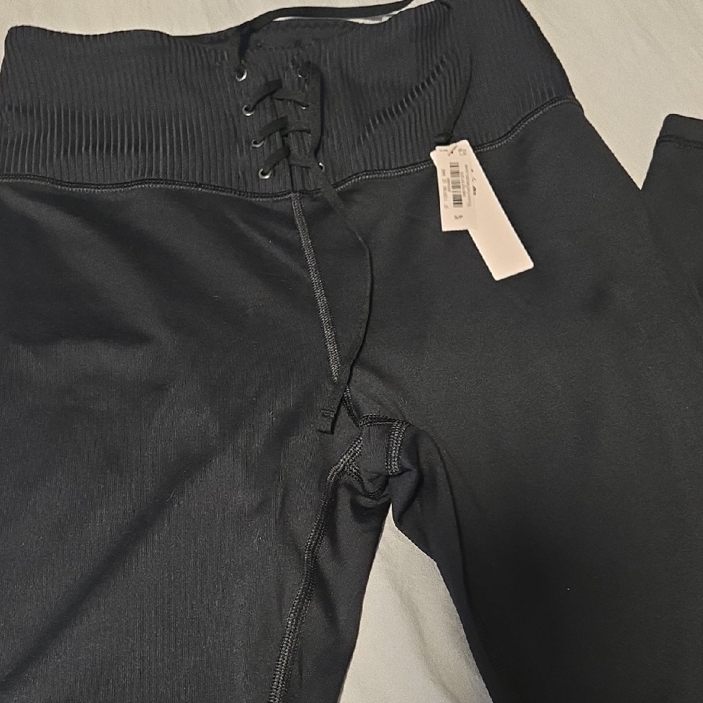 Victoria's Secret Black Lace-Up Leggings